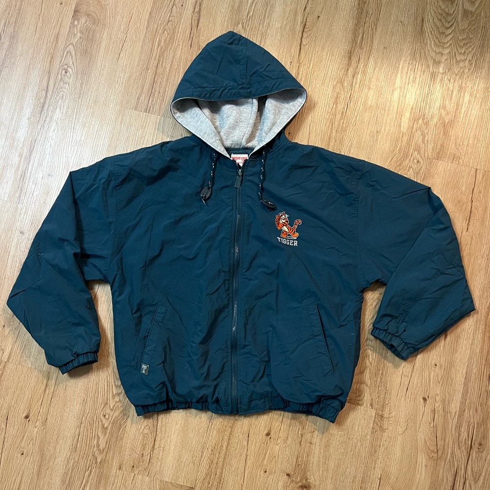 Vintage 90s Mickey Inc Dark Green Hooded Jacket with Tiger Logo